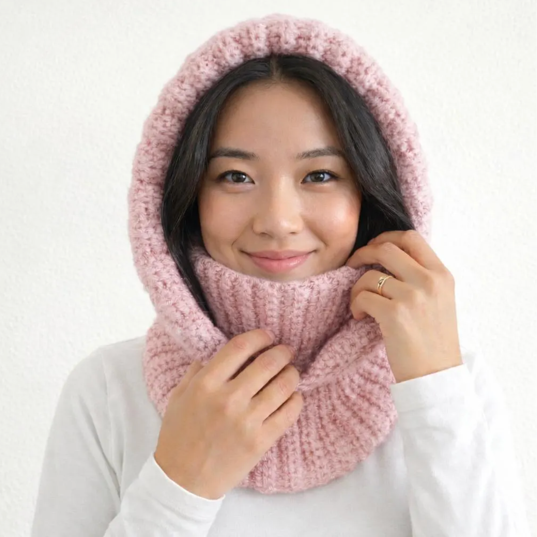Crochet Balaclava Pattern — Ribbed Turtleneck Hooded Cowl (Beginner PDF)